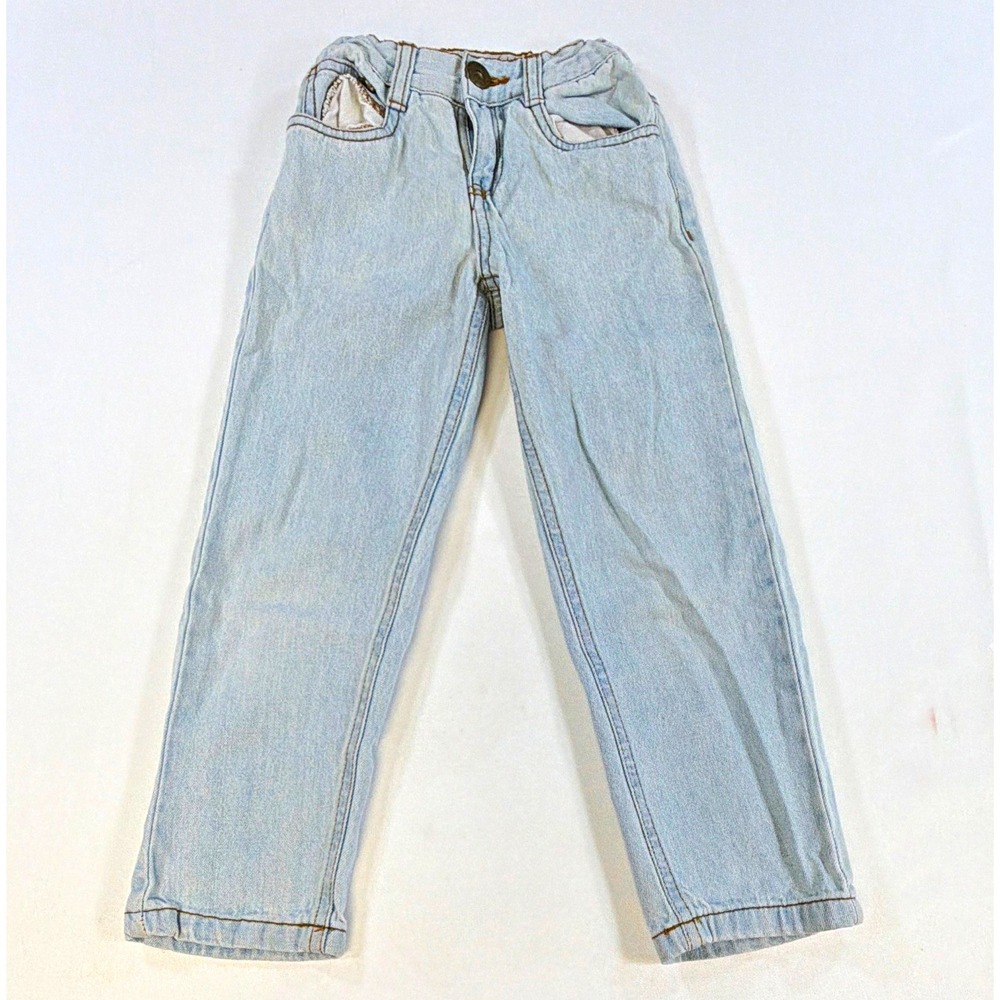FRIENDZ Boys Light Wash Light Blue Denim Straight Jeans Size S  6 Elastic Waist